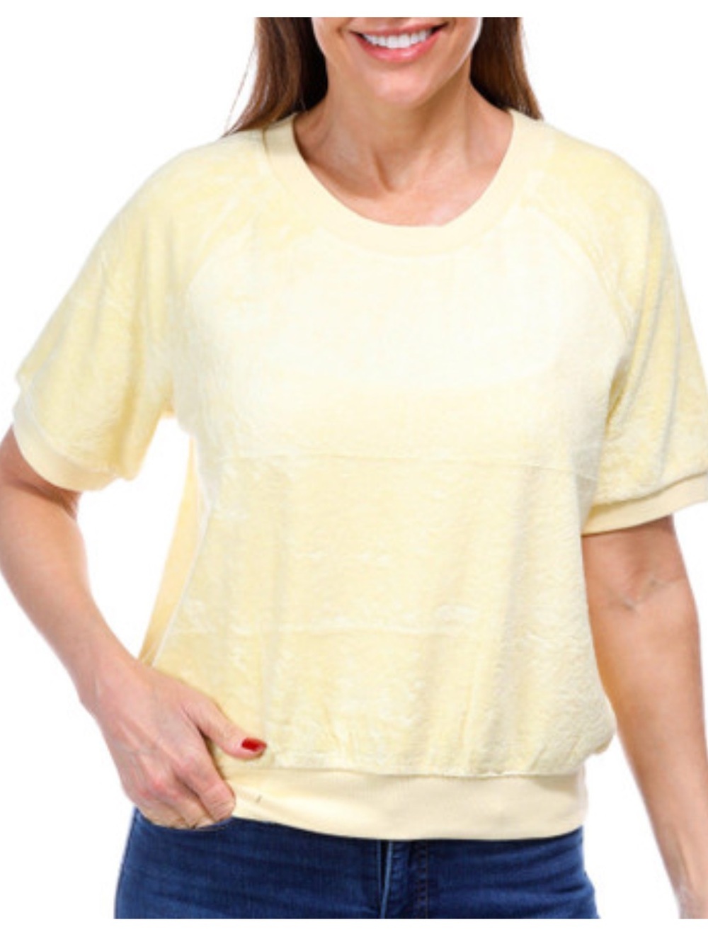For the Republic Cropped Terry Top Yellow Medium NWT Sizes XS & S